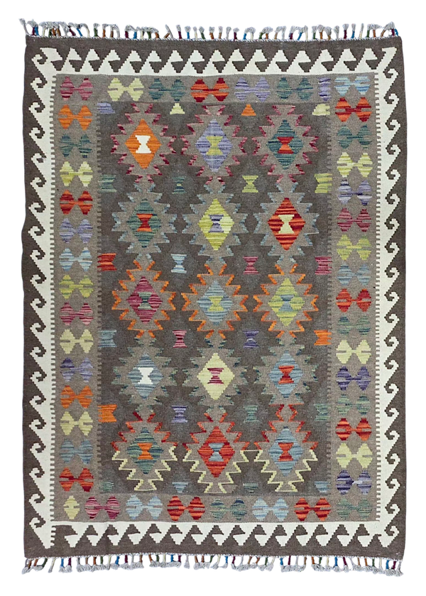 Kilim Afghan 180x130 tissé à la main %100 laine naturel