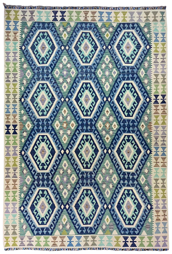 Kilim Afghan Nomades 298x208 tissé à la main %100 laine