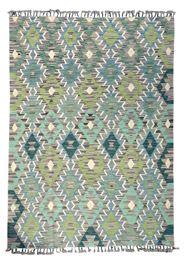 Tapis Kilim de cuisine 176x125 multicolore tissé main de %100 laine