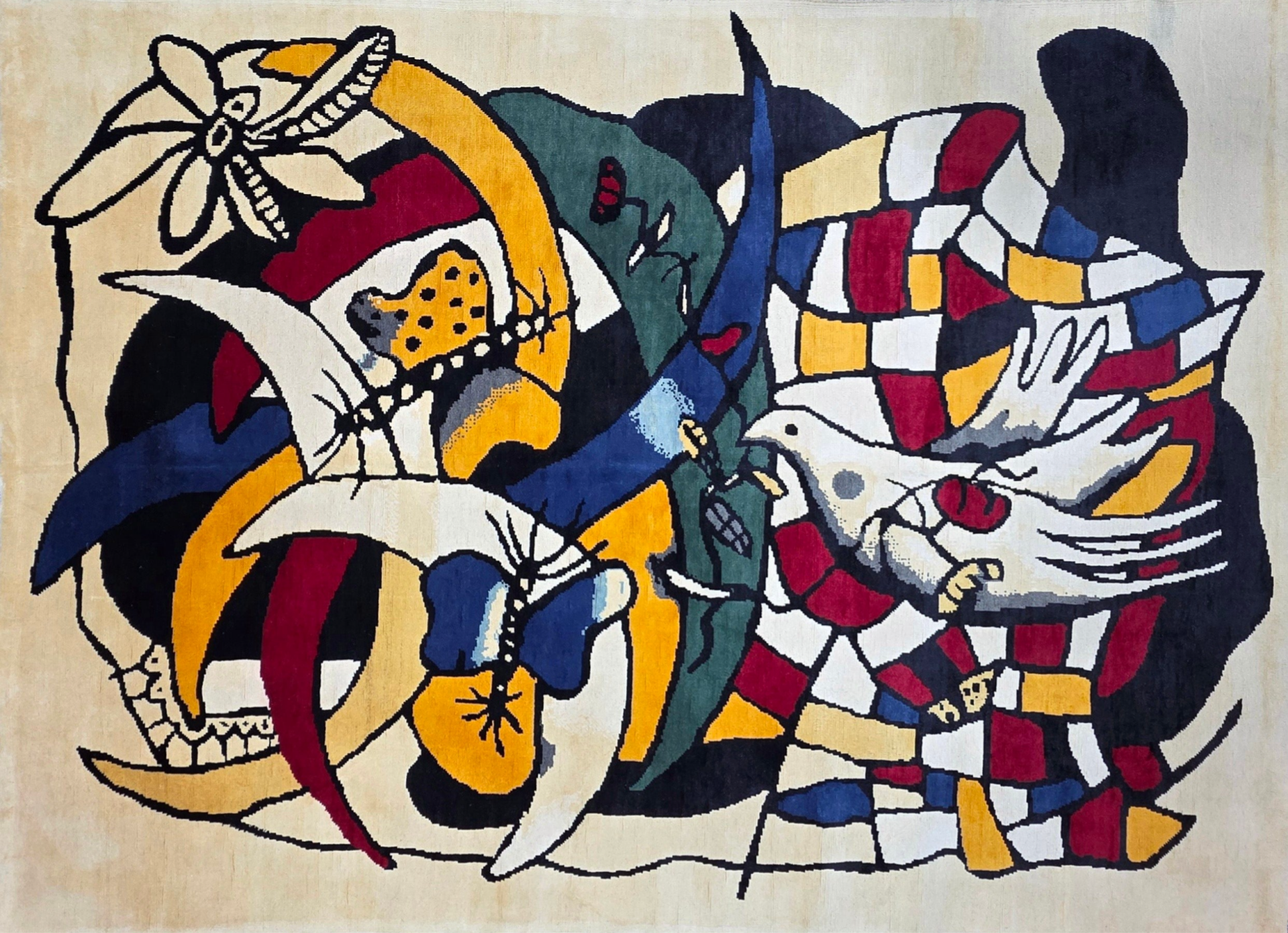 Tapis Fernand Léger 275x200 Inspiré noué en laine