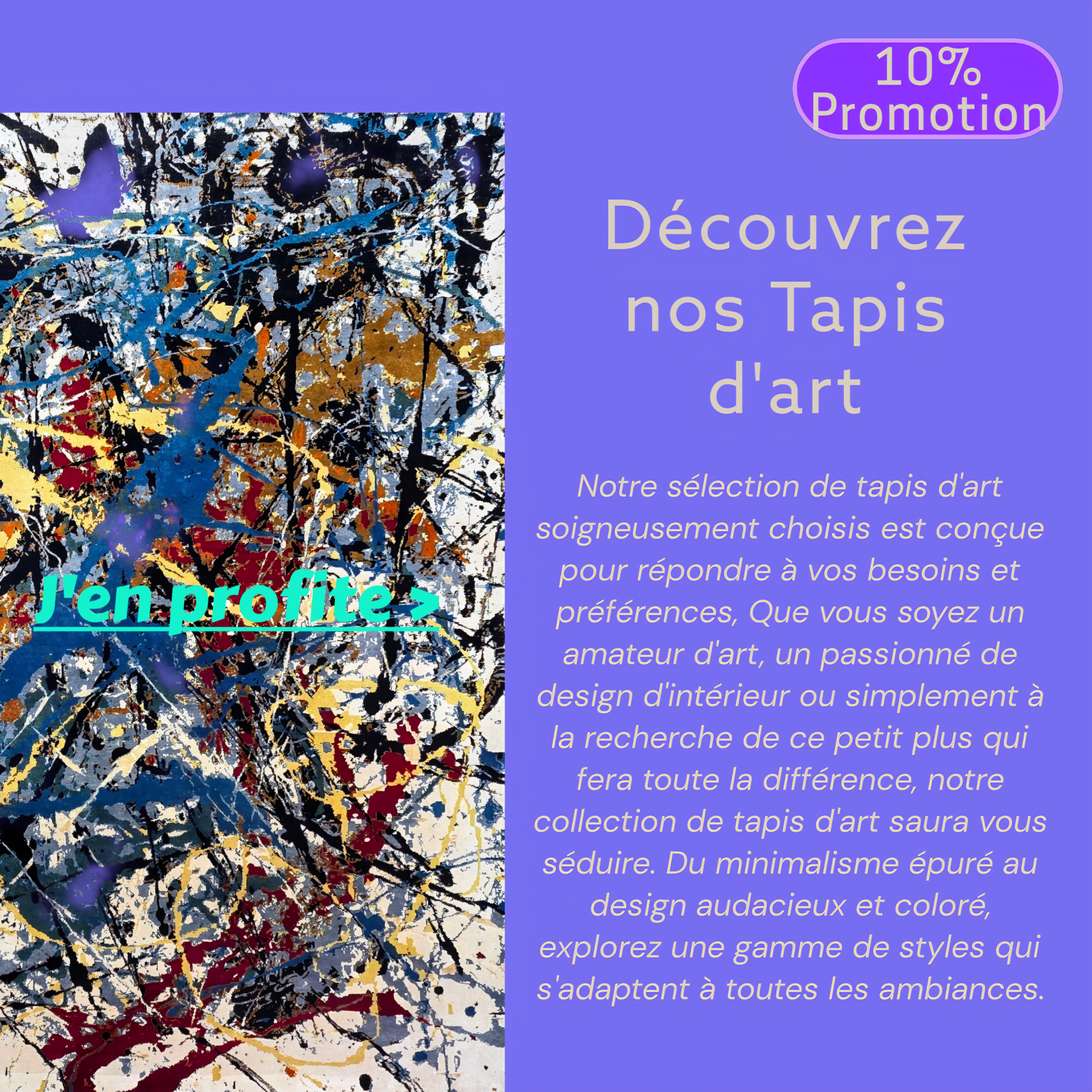 Tapis D'art, Tapis inspiré, Tapis - Kilim | Tapis Villa 