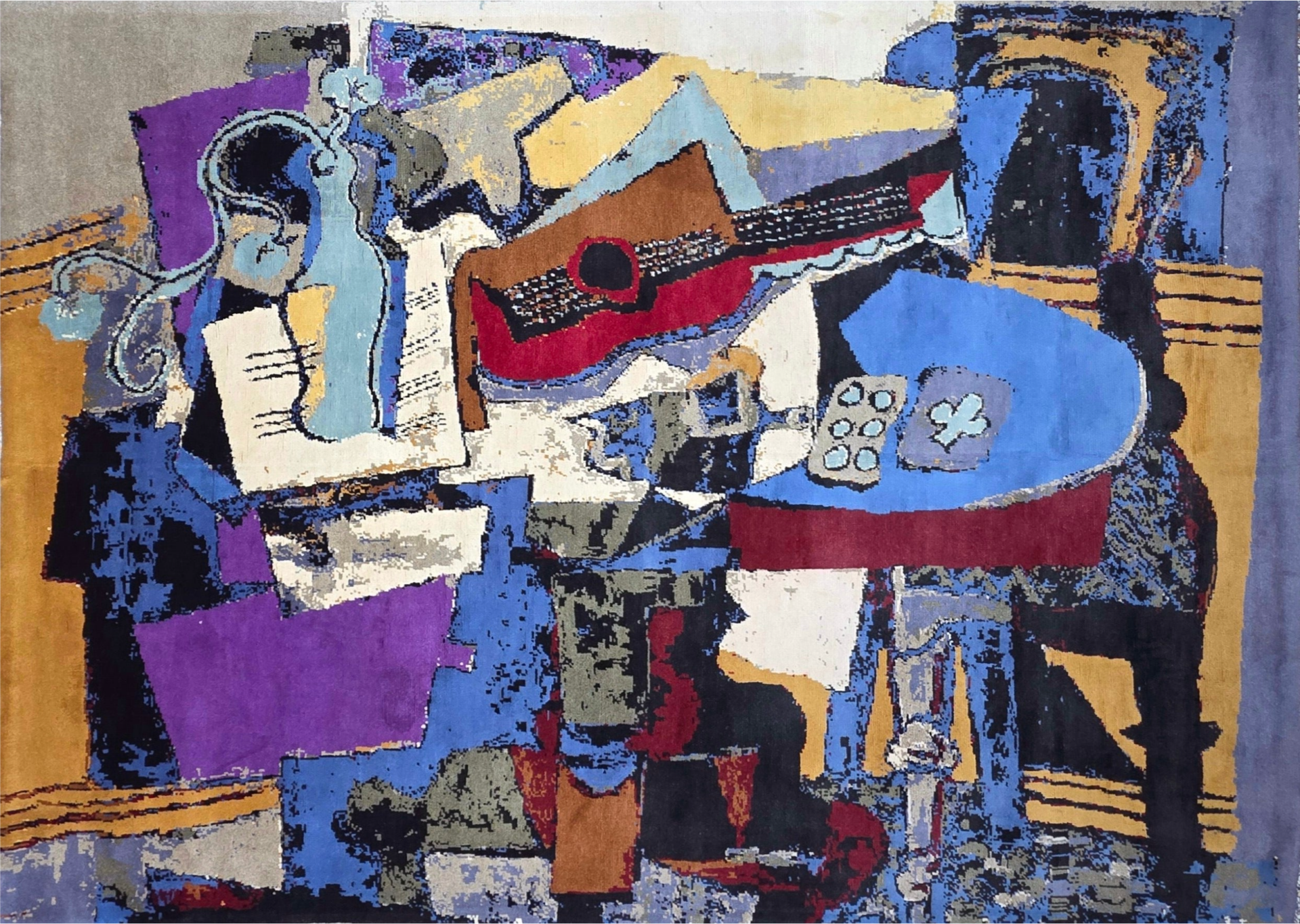 Tapis Pablo Picasso 262x190 multicolore noué à main