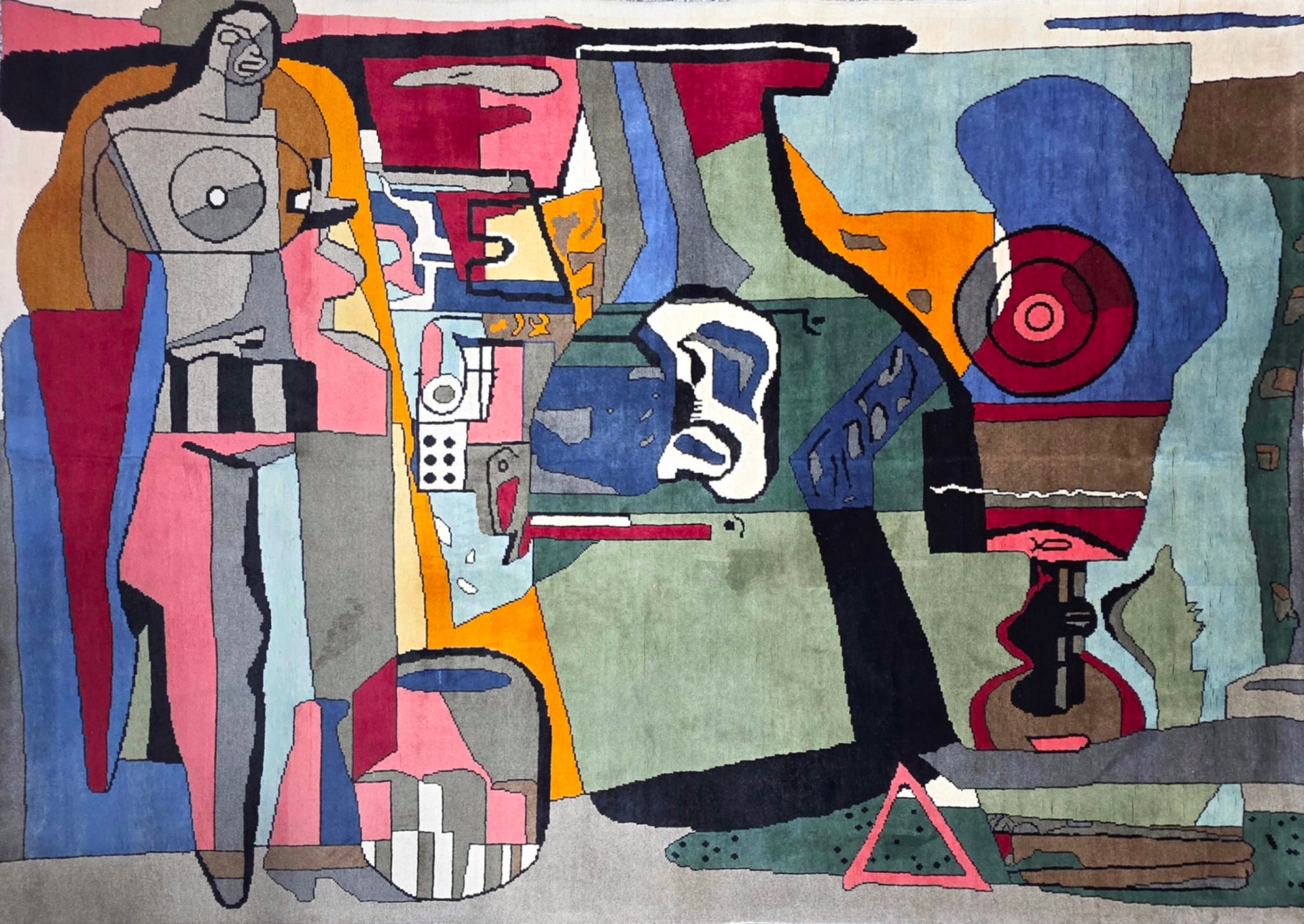 Tapis inspiré Le Corbusier 296x200 noué main en laine