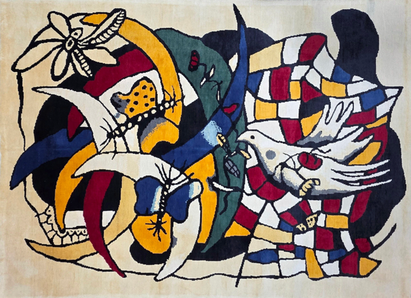 Tapis Fernand Léger 275x200 Inspiré noué en laine