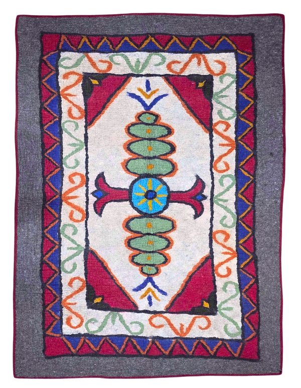 Tapis Nomade en feutre 200x150 fait à la main 100% laine