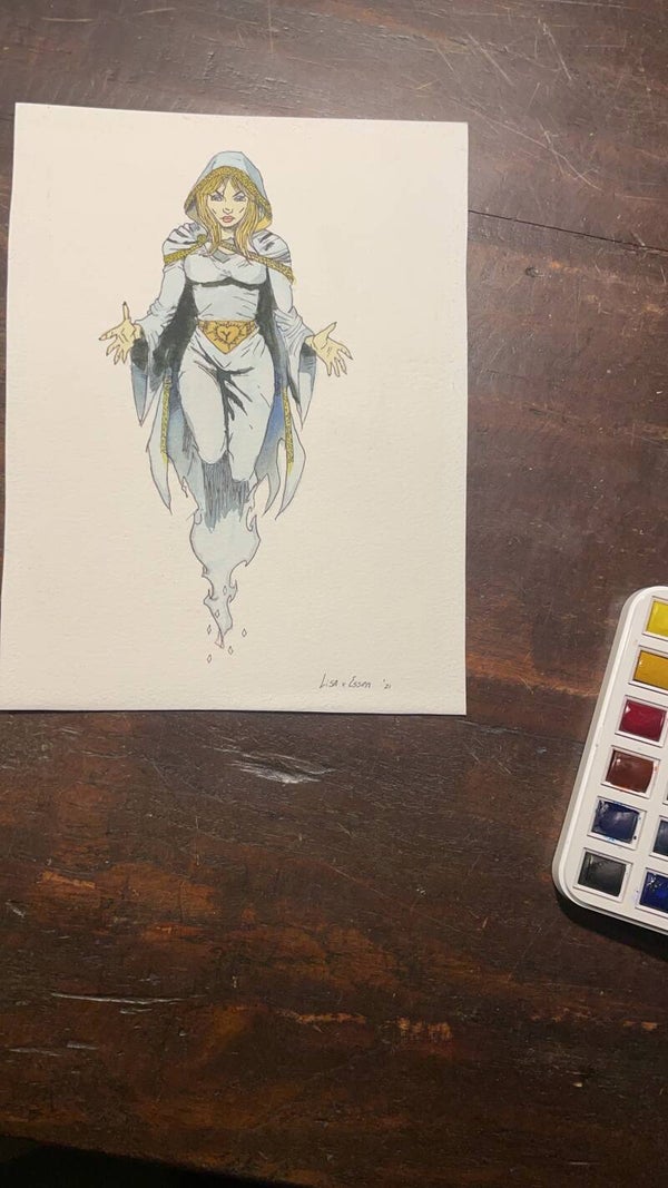 Pen/aquarel Heks