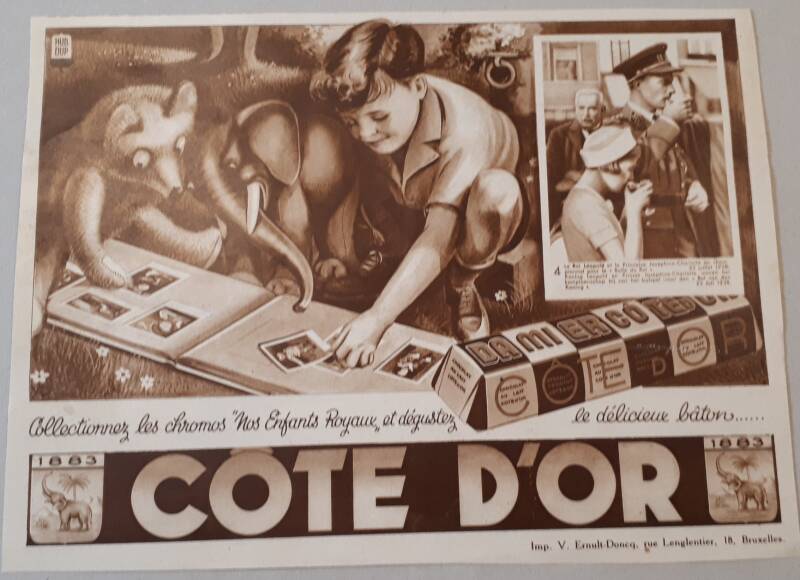 collectionez les chromo&#039;s nos enfants royaux et degustez le délicieux bâton jongen