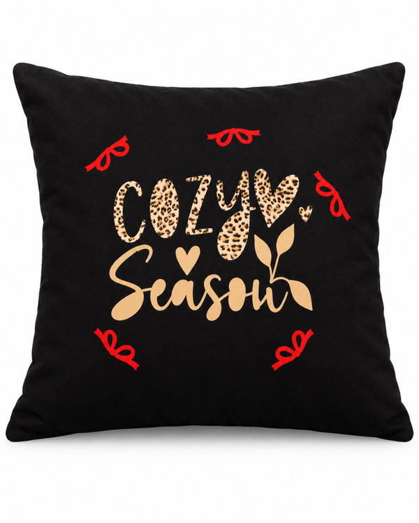 Kissenhülle „Cozy Season“ – Schwarz ❤️