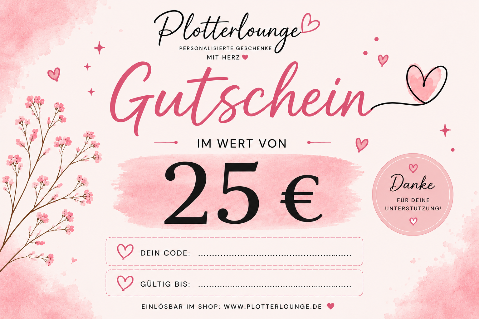 Plotterlounge Gutschein – 25€