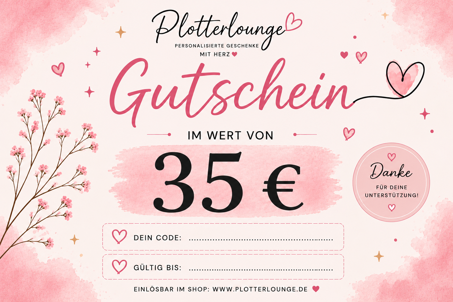 Plotterlounge Gutschein – 35 €