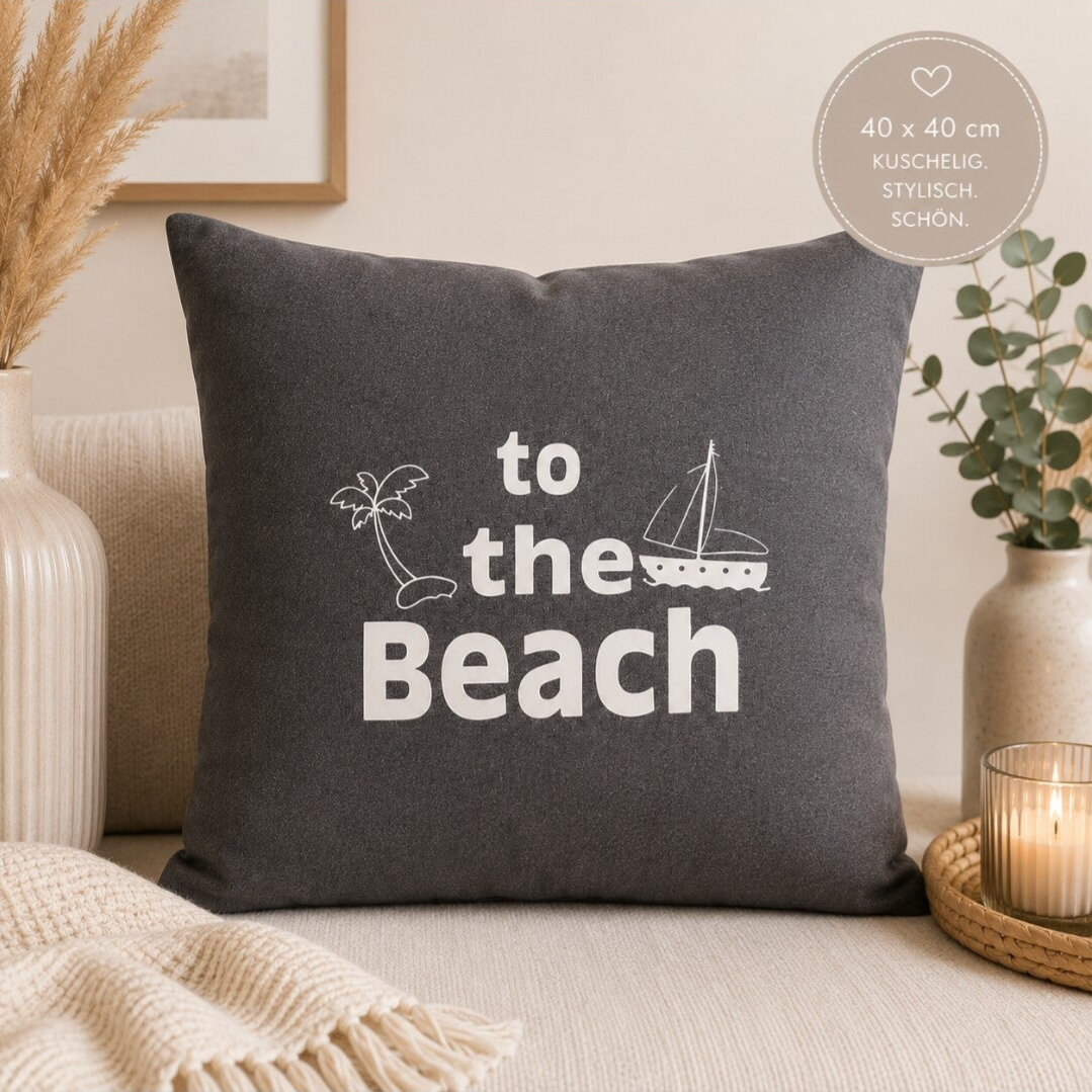 Dekokissen „To the Beach“ – 40 × 40 cm 🌴⛵