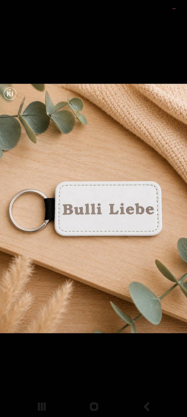 🤎  Leder-Schlüsselanhänger ,,Bulli Liebe"