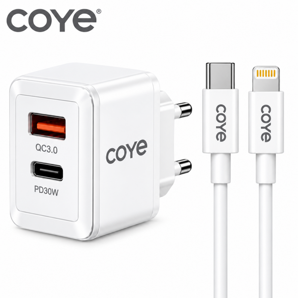 Pack chargeur 30W + câble USB-C vers Lightning