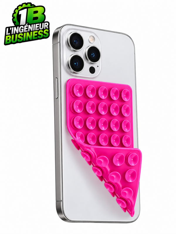 Support smartphone à double ventouse
