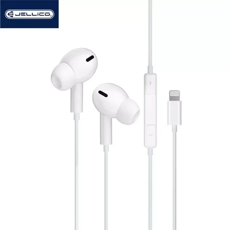 Kit pieton intra-auriculaire (Lightning) avec micro JELLICO X12 blanc