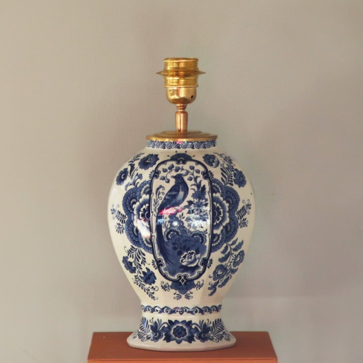 Lampenvoet Delftsblauw vogel