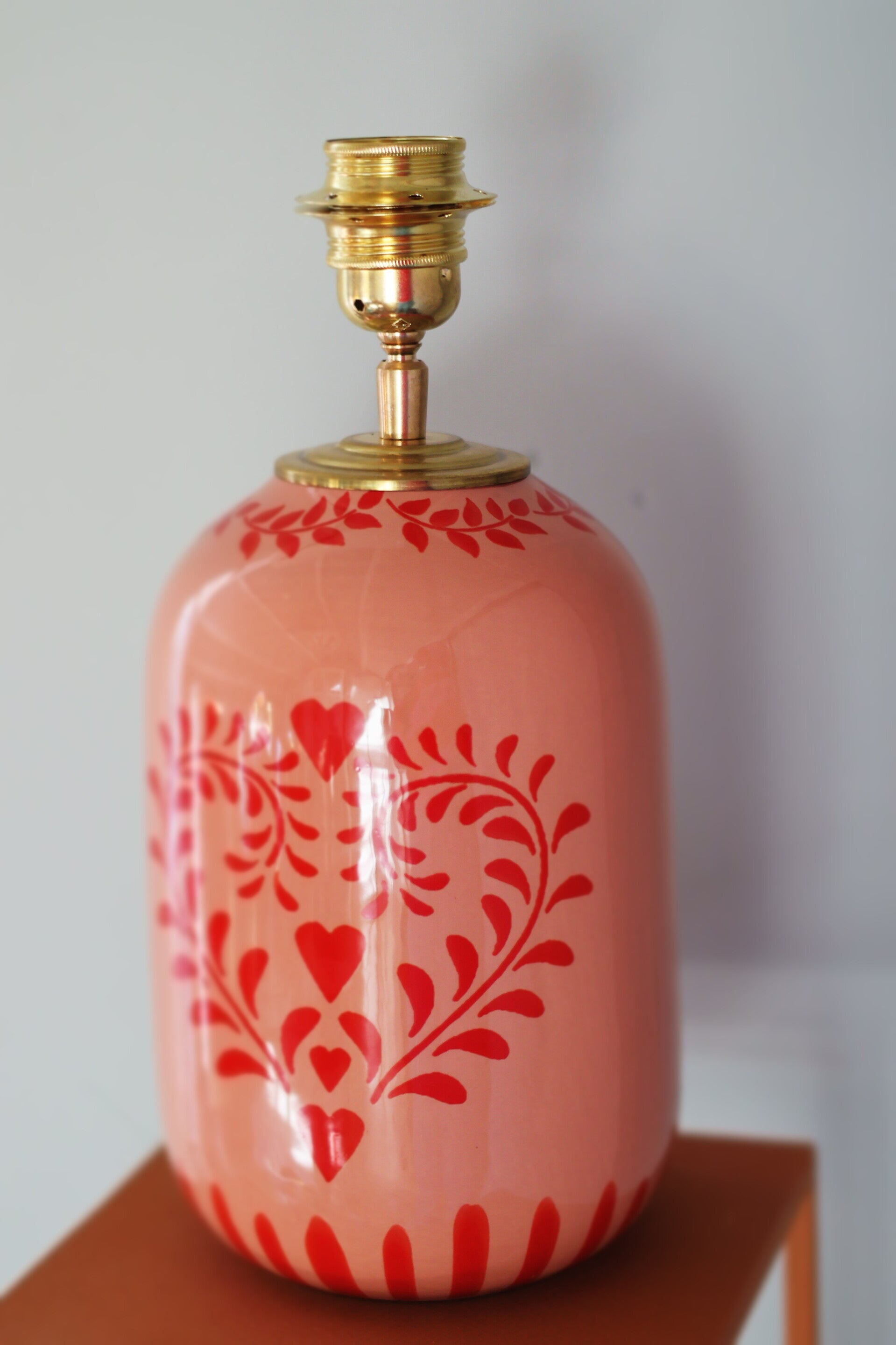 Lampenvoet Zalmroze met Rood