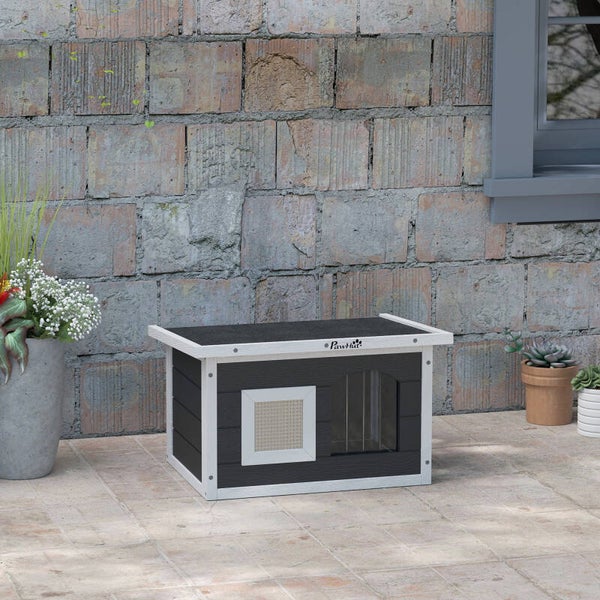 PawHut Compact Outdoor Kattenhuis met Krabmat 🐾🏡