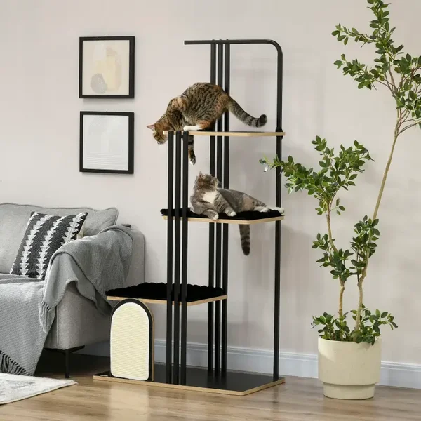 PawHut Industrial Krabboom 170 cm – kattenmeubel met karakter 🖤🐾