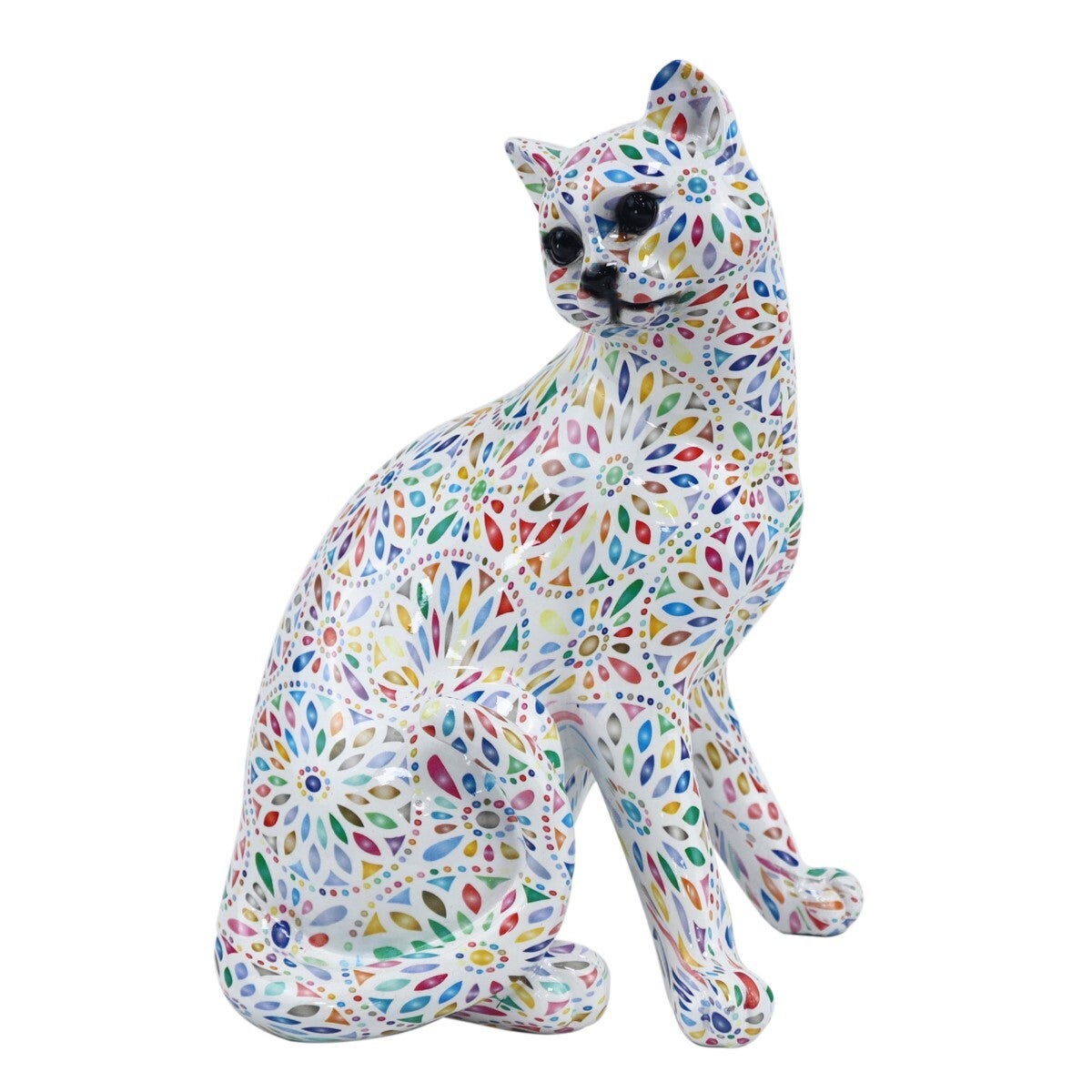 Witte kattenfiguur – 27 cm