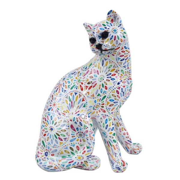 Witte kattenfiguur – 27 cm