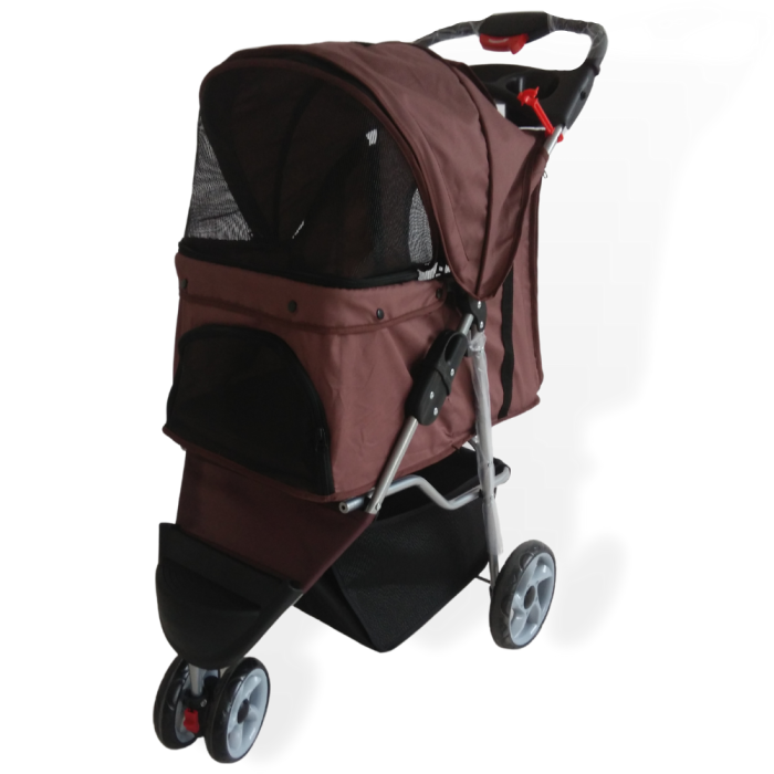 🐾 Topmast Huisdierenbuggy Modern – Donkerbruin – 3 Wielen