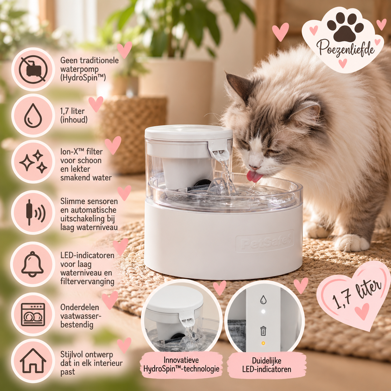 PetSafe Outlast™ Pumpless Drinkfontein – 1,7 liter