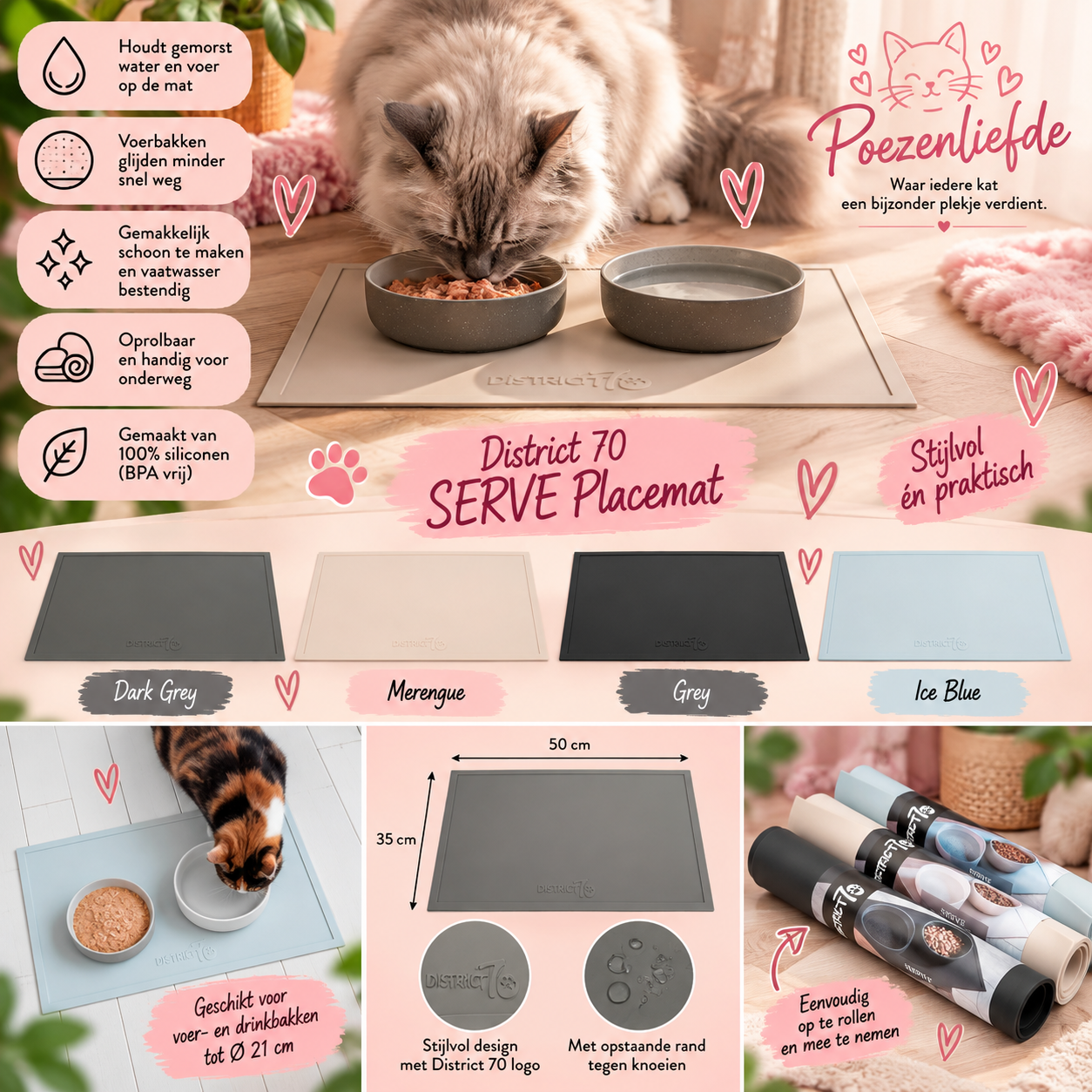 District 70 SERVE Placemat – Siliconen Voermat