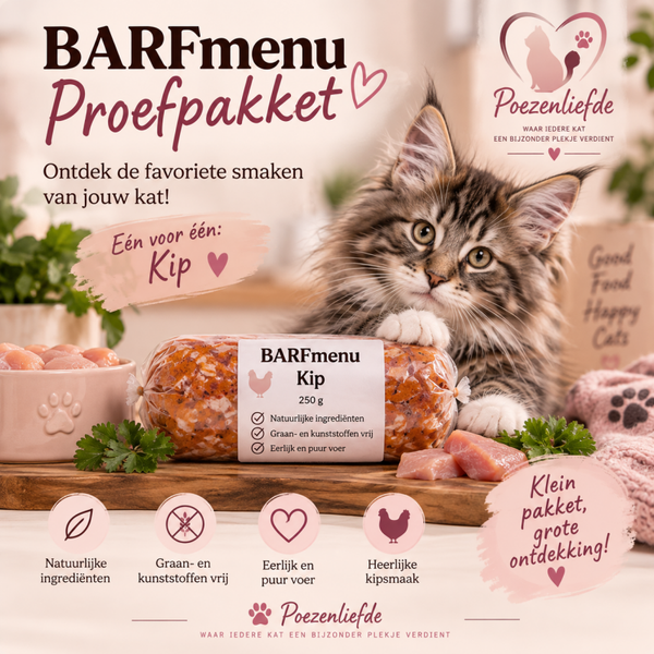 BARFmenu Proefpakket Kat – 5 smaken | 5 × 250 g