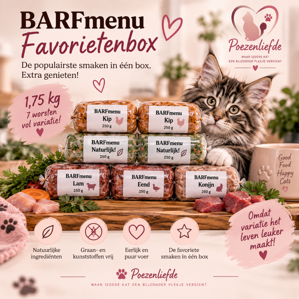 BARFmenu Favorietenbox Kat – 7 × 250 g