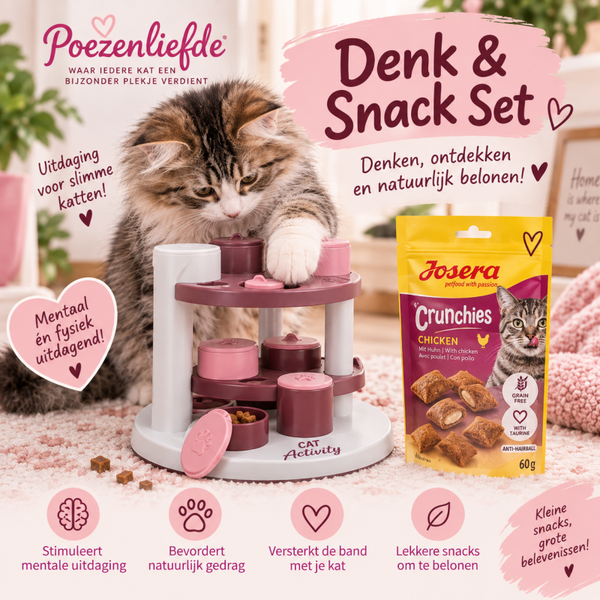 Poezenliefde Denk & Snack Set 🧠🐱