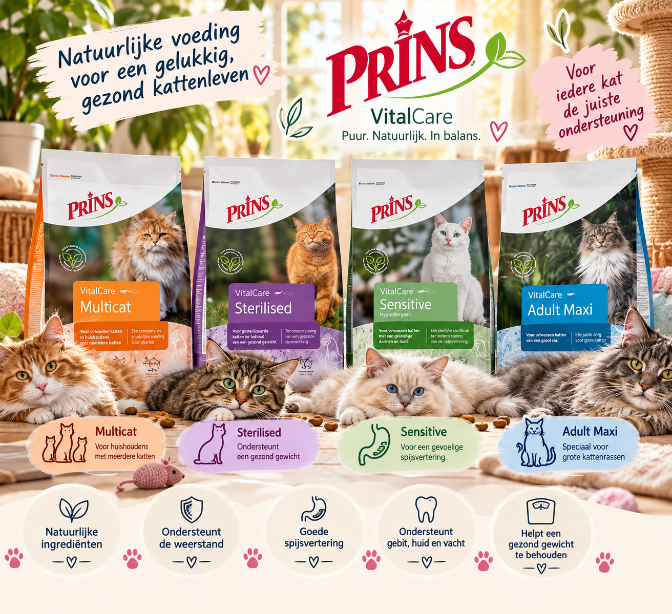 Prins VitalCare – Multicat, Sterilised, Sensitive & Maxi 🐾