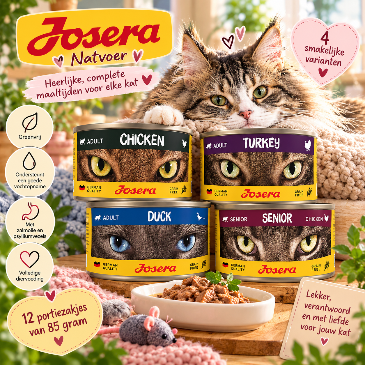 Josera Cat Wet – Chicken, Turkey, Duck & Senior 🐾