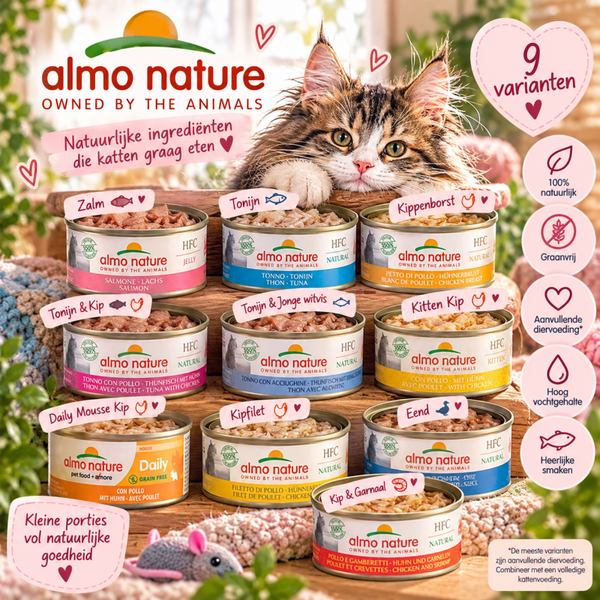 Almo Nature Natvoer – 9 varianten voor kitten & volwassen kat 🐾