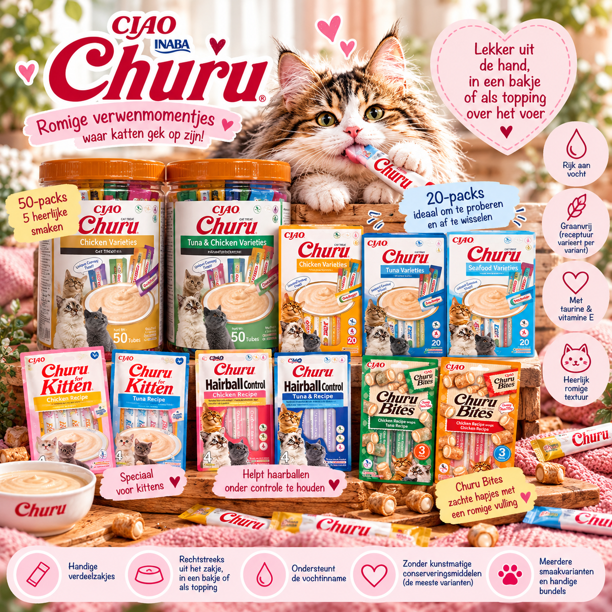 Inaba Churu – Snacks, Multipacks & Poezenliefde Verwenbundel