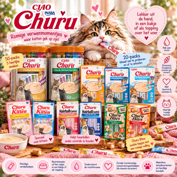Inaba Churu – Snacks, Multipacks & Poezenliefde Verwenbundel