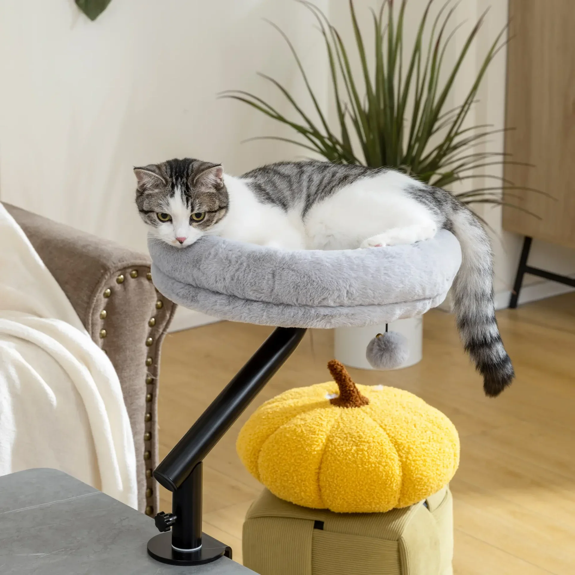 PawHut 360° Bureau Kattenbed – lekker naast je terwijl jij werkt 🖥️🐱