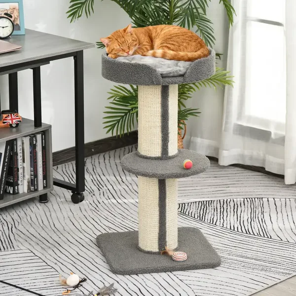 PawHut Krabtoren 91 cm – extra dikke krabstammen & zacht ligbed 🐾
