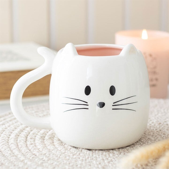 Mok in de vorm van een witte kat – 500 ml