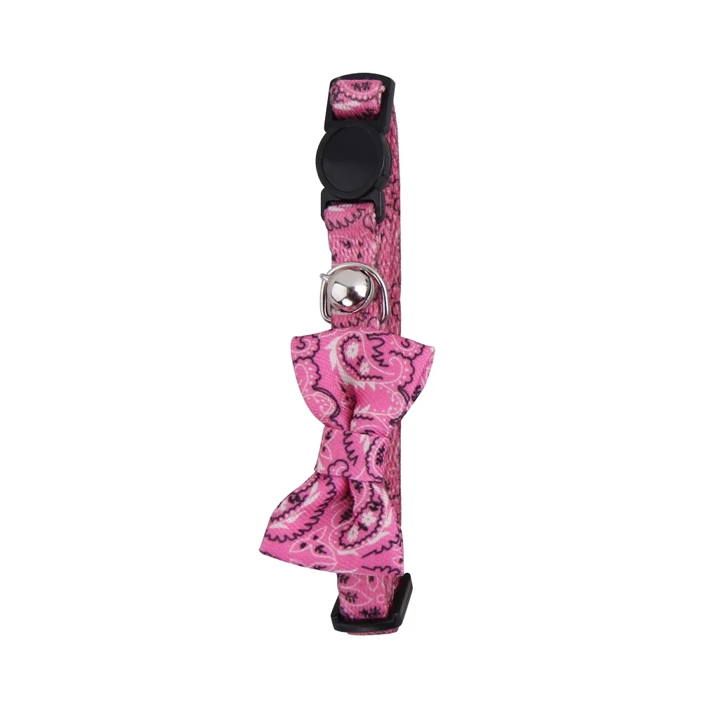 🐾 Pawise Kattenhalsband met Strikje – Roze, Rood & Blauw