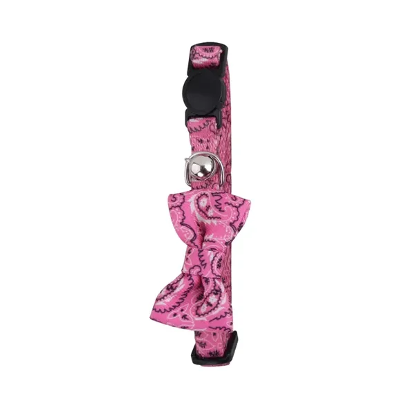 🐾 Pawise Kattenhalsband met Strikje – Roze, Rood & Blauw
