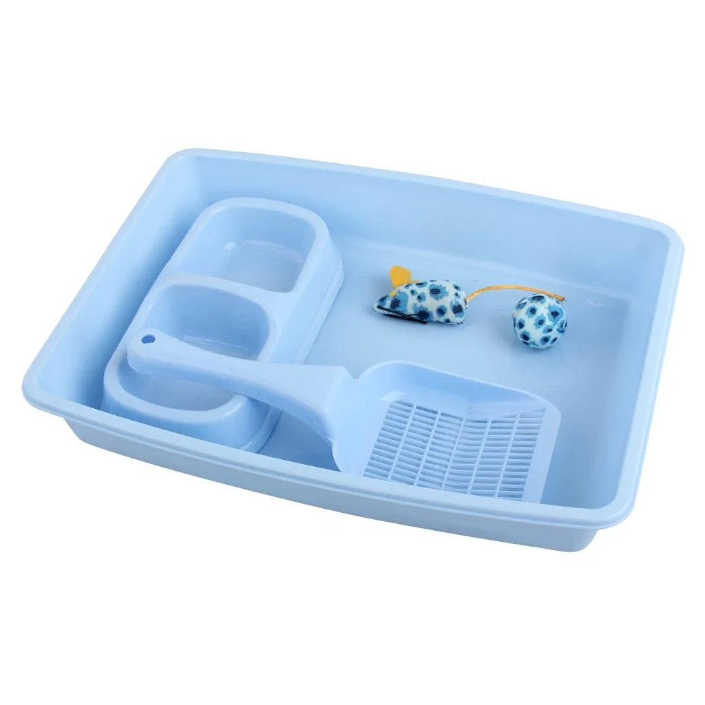🐾 Pawise Kitten Starter Set – Blauw & Roze