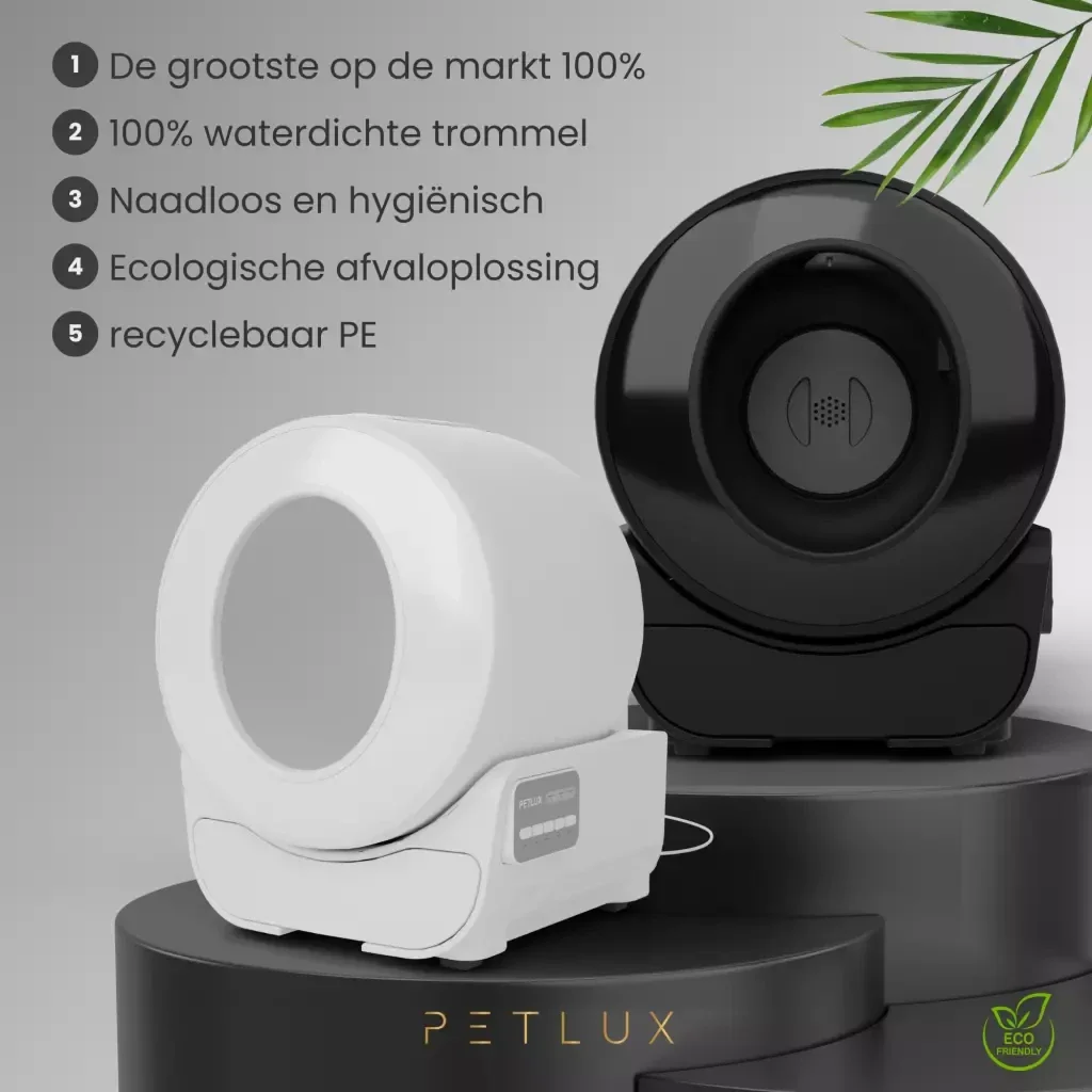 🐾 PETLUX V3 XXL Automatische Kattenbak – Wit & Zwart