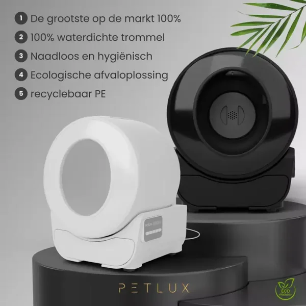 🐾 PETLUX V3 XXL Automatische Kattenbak – Wit & Zwart