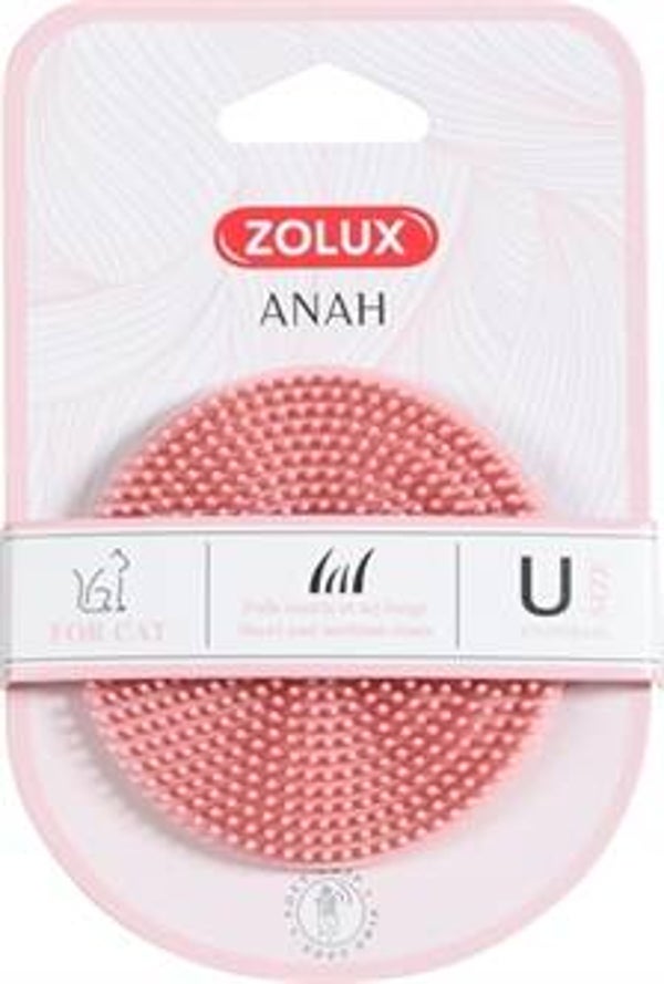 🐾 Zolux Anah Rubberen Kattenborstel – Roze