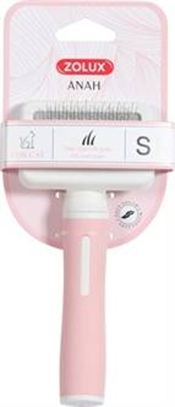 🐾 Zolux Anah Slickerborstel S – Roze/Wit