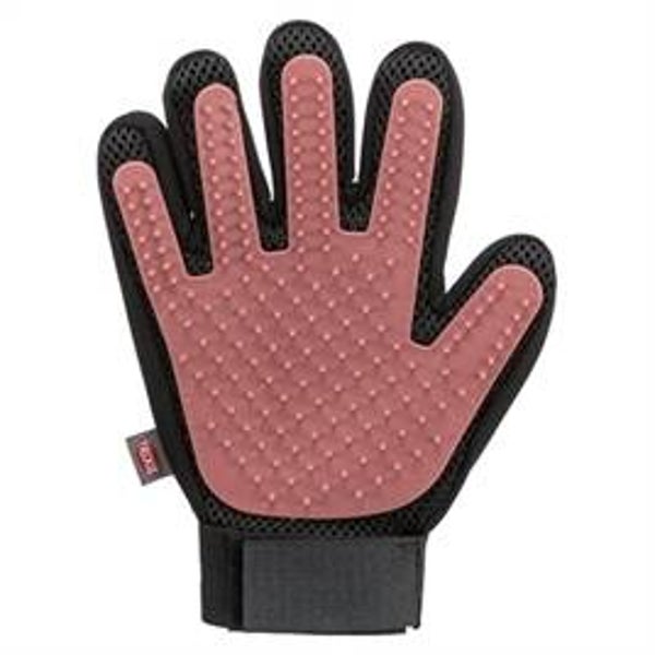 🐾 Trixie Vachtverzorgingshandschoen – Roze/Zwart