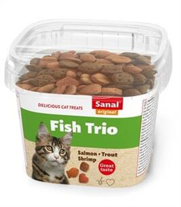Sanal Fish Trio – kattensnoepjes met drie vissmaken – 75 g