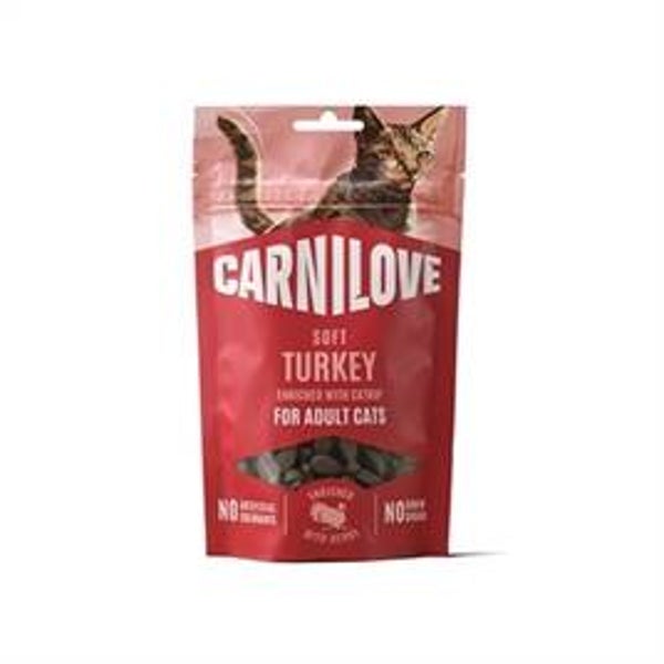 Carnilove Soft Kalkoen & Catnip – zachte kattensnack – 50 g