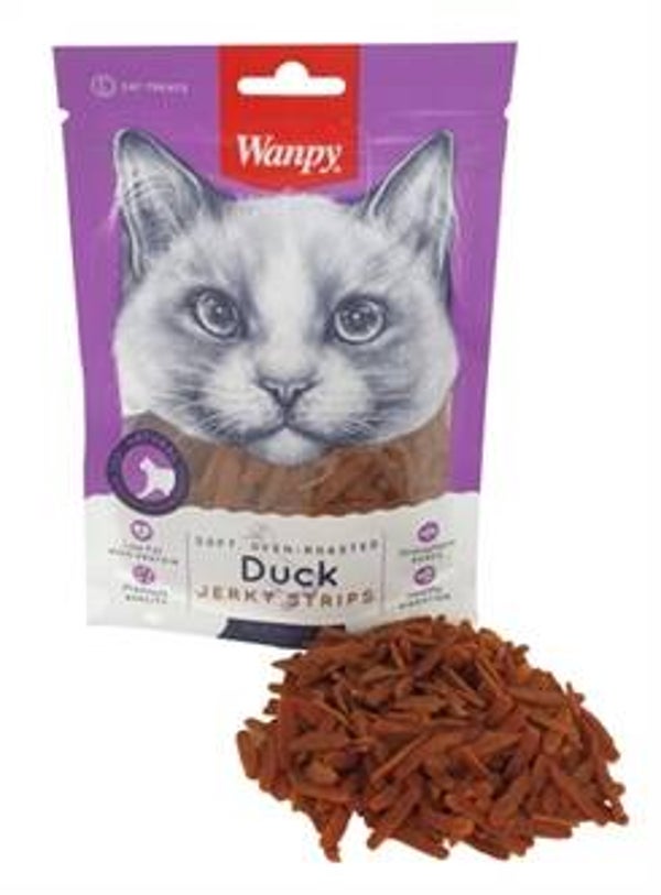 Wanpy Soft Oven-Roasted Duck Jerky Strips 80 gr